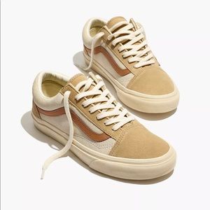 madewell x vans® unisex old skool lace-up sneakers in camel colorblock
